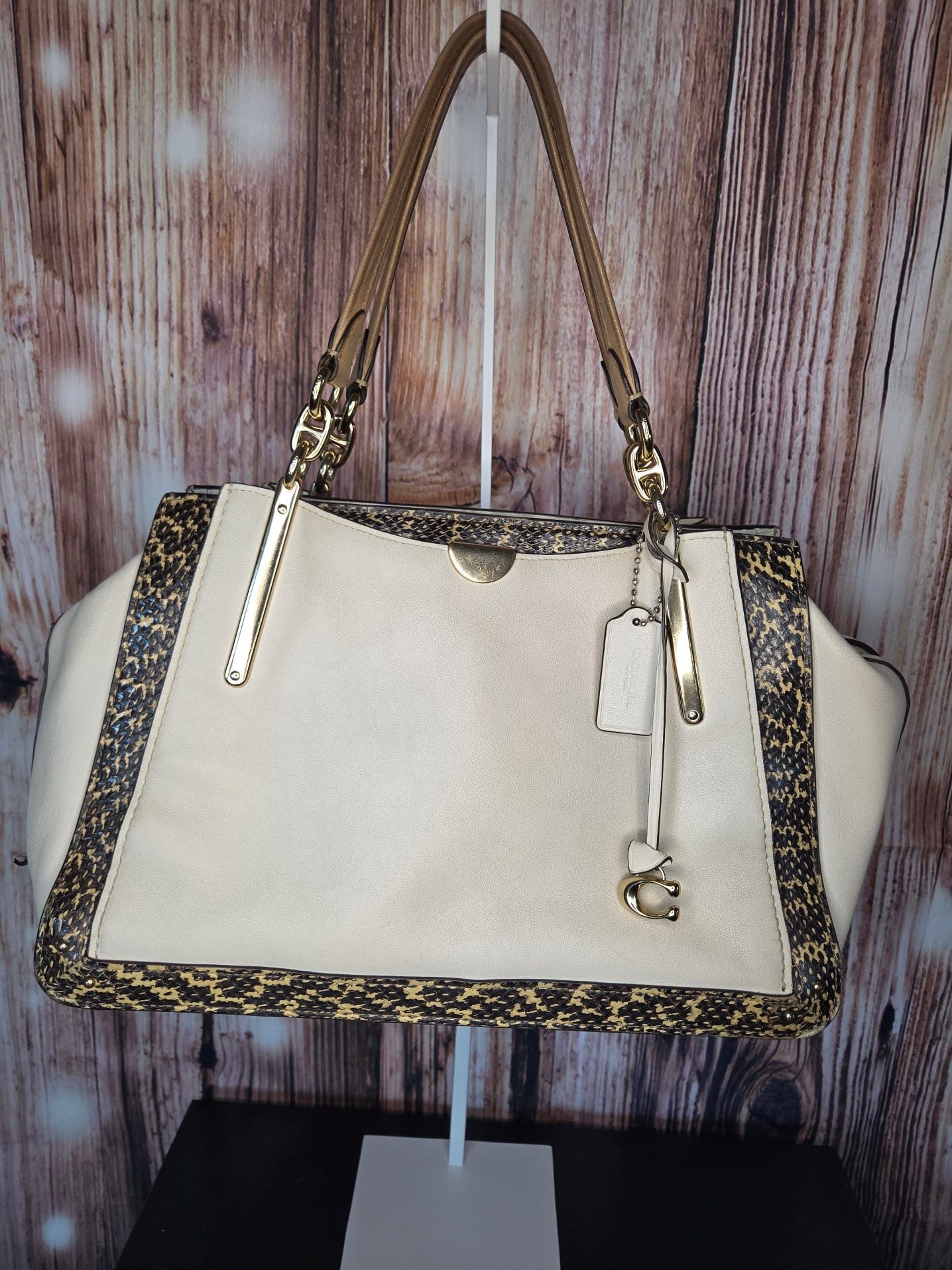Coach Dreamer 36 In Colorblock With Snakeskin Detail